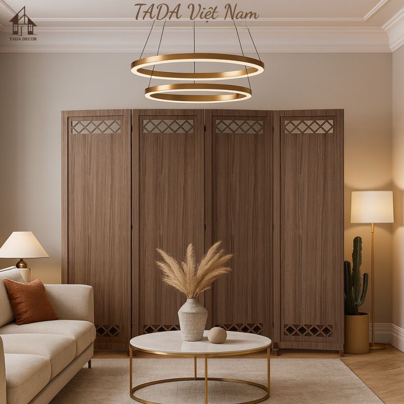 Vách ngăn bình phong gỗ – Giải pháp phân chia không gian tinh tế