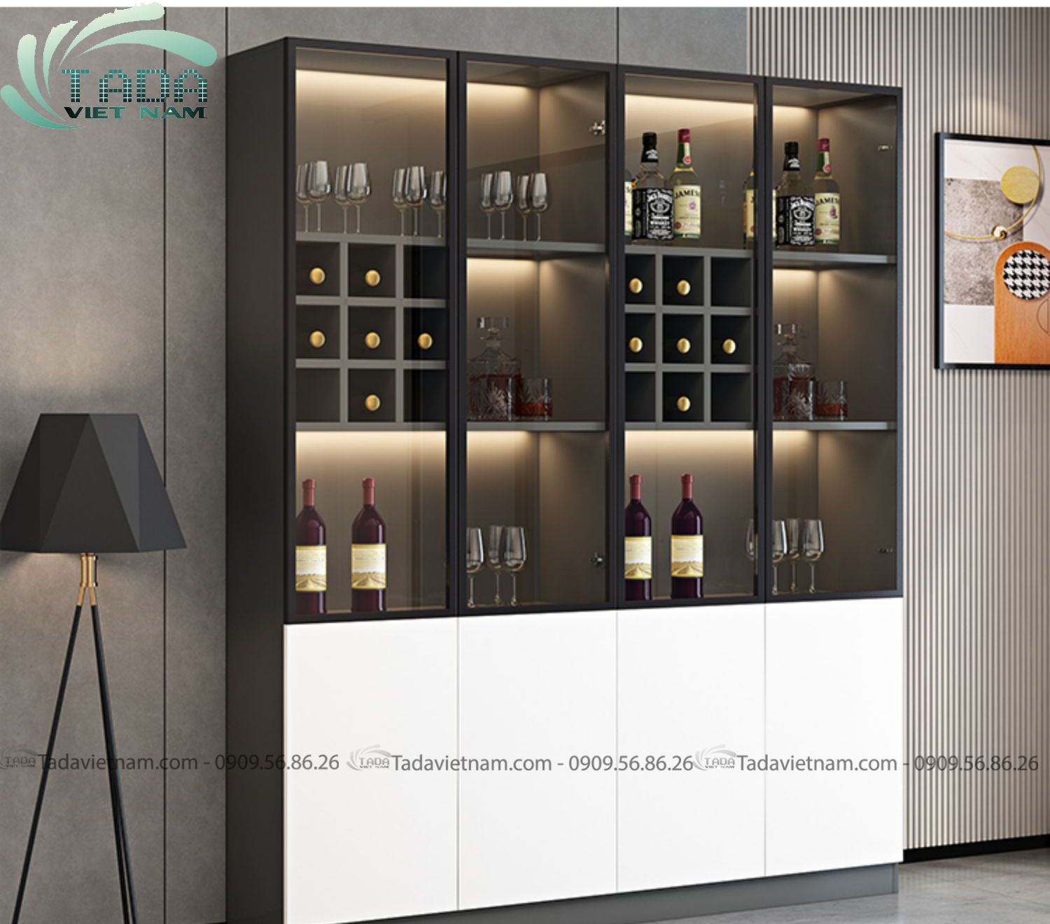 Tủ rượu đẹp phòng khách chất liệu gỗ MDF thương hiệu TADA- TDTR26