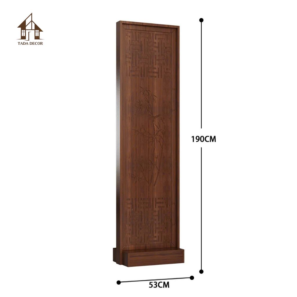 Chi tiết hoa văn vách bình phong CNC VBP993 được cắt gọt sắc nét bằng công nghệ CNC cao cấp