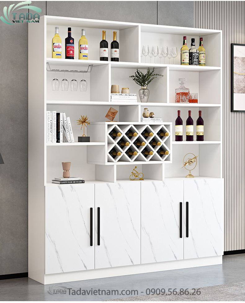 Tủ rượu đẹp phòng khách chất liệu gỗ MDF thương hiệu TADA- TDTR25