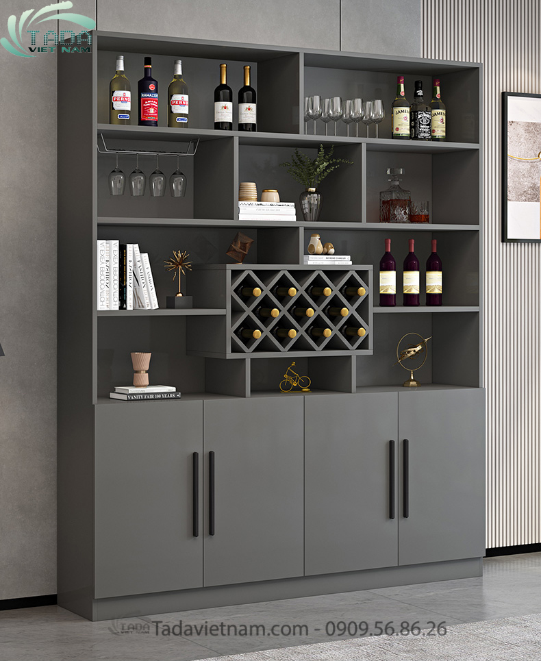 Tủ rượu đẹp phòng khách chất liệu gỗ MDF thương hiệu TADA- TDTR25
