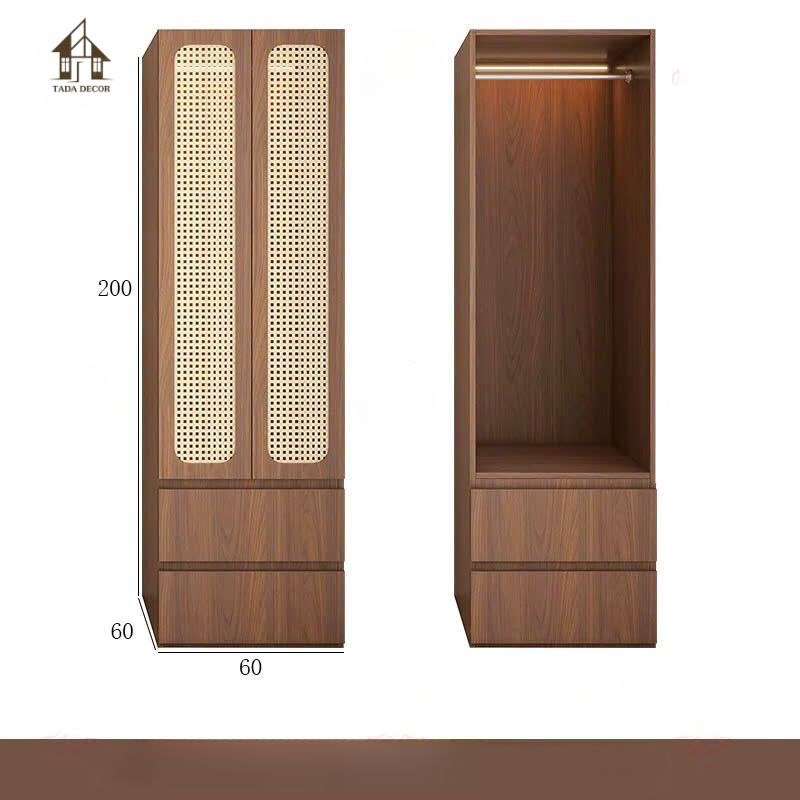 Hộc kéo giảm chấn tủ quần áo gỗ công nghiệp TQA908