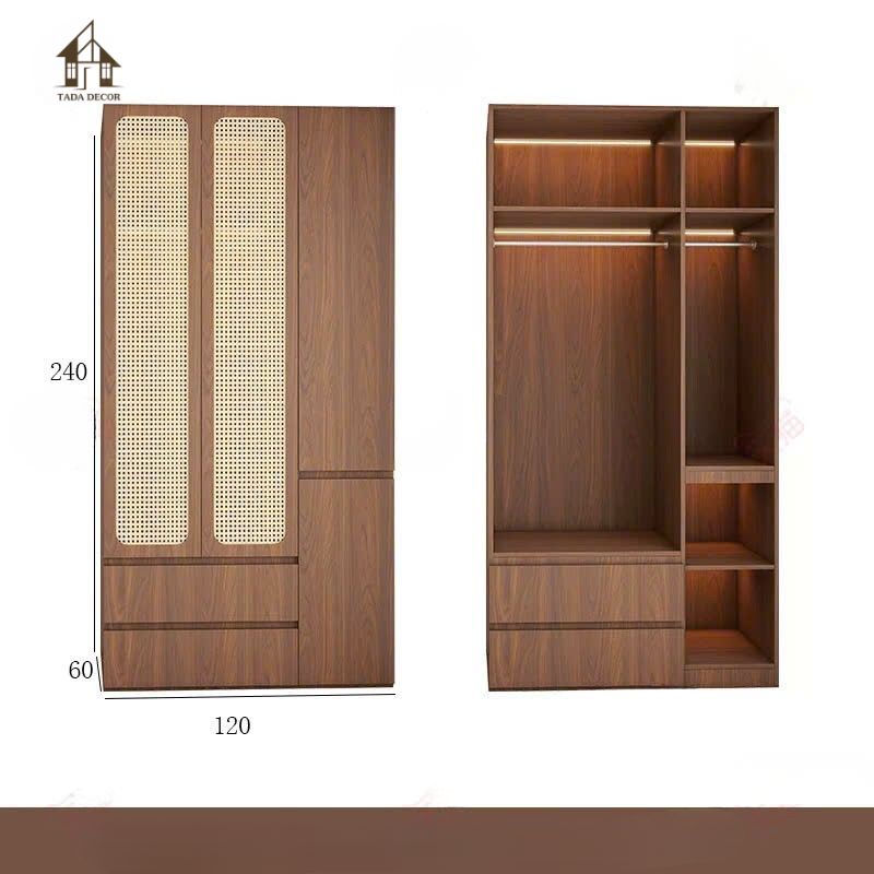 Thiết kế tủ quần áo cánh mây tự nhiên TQA908 TADA Việt Nam