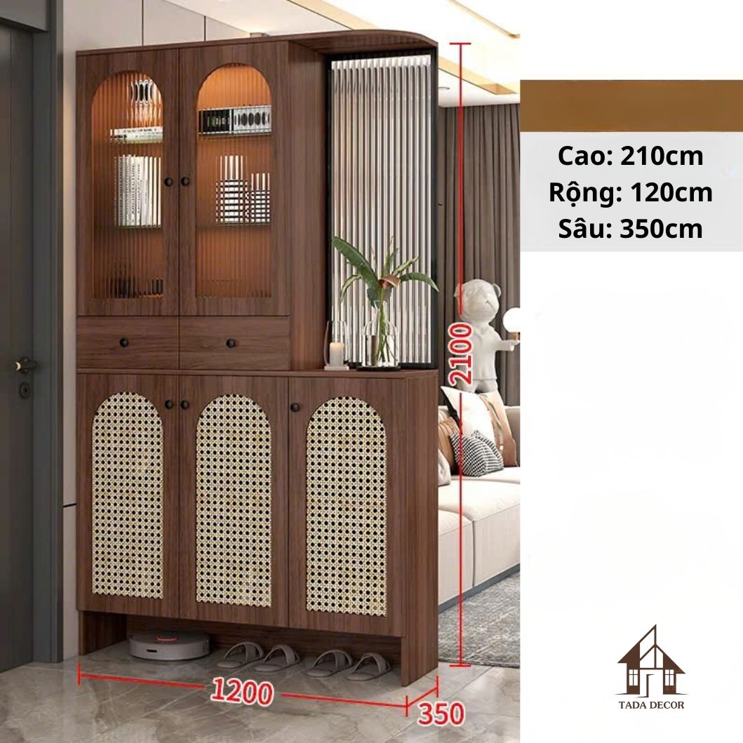 tủ giày đa năng kết hợp tủ đựng đồ TDN8021 gỗ MDF