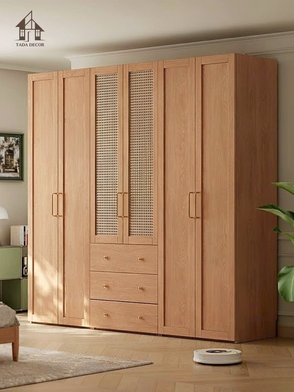 Tủ quần áo mây tre tự nhiên, tiện ích và thẩm mỹ