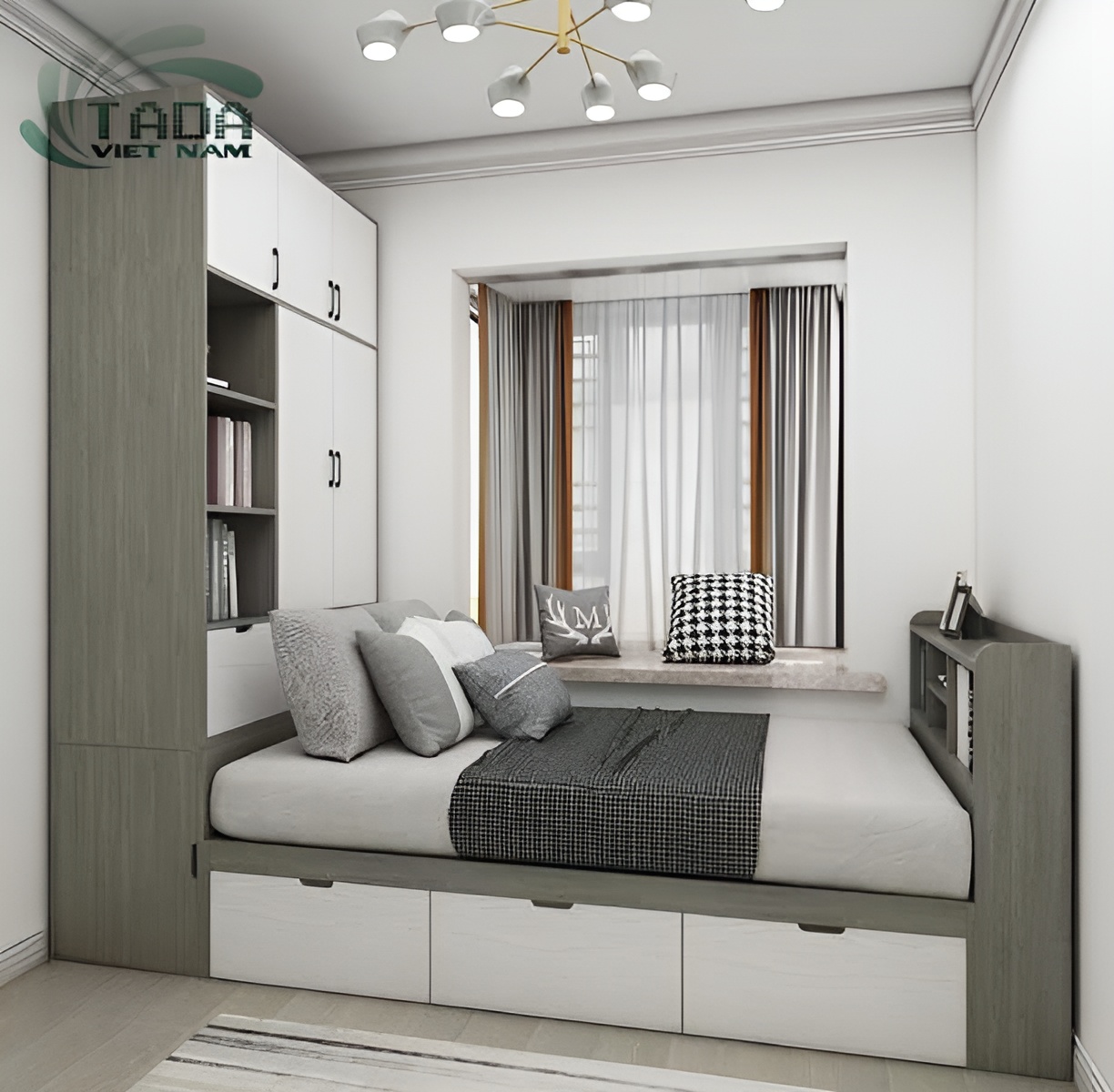 Giường tủ kết hợp bàn học hiện đại Tada Việt Nam TD3190
