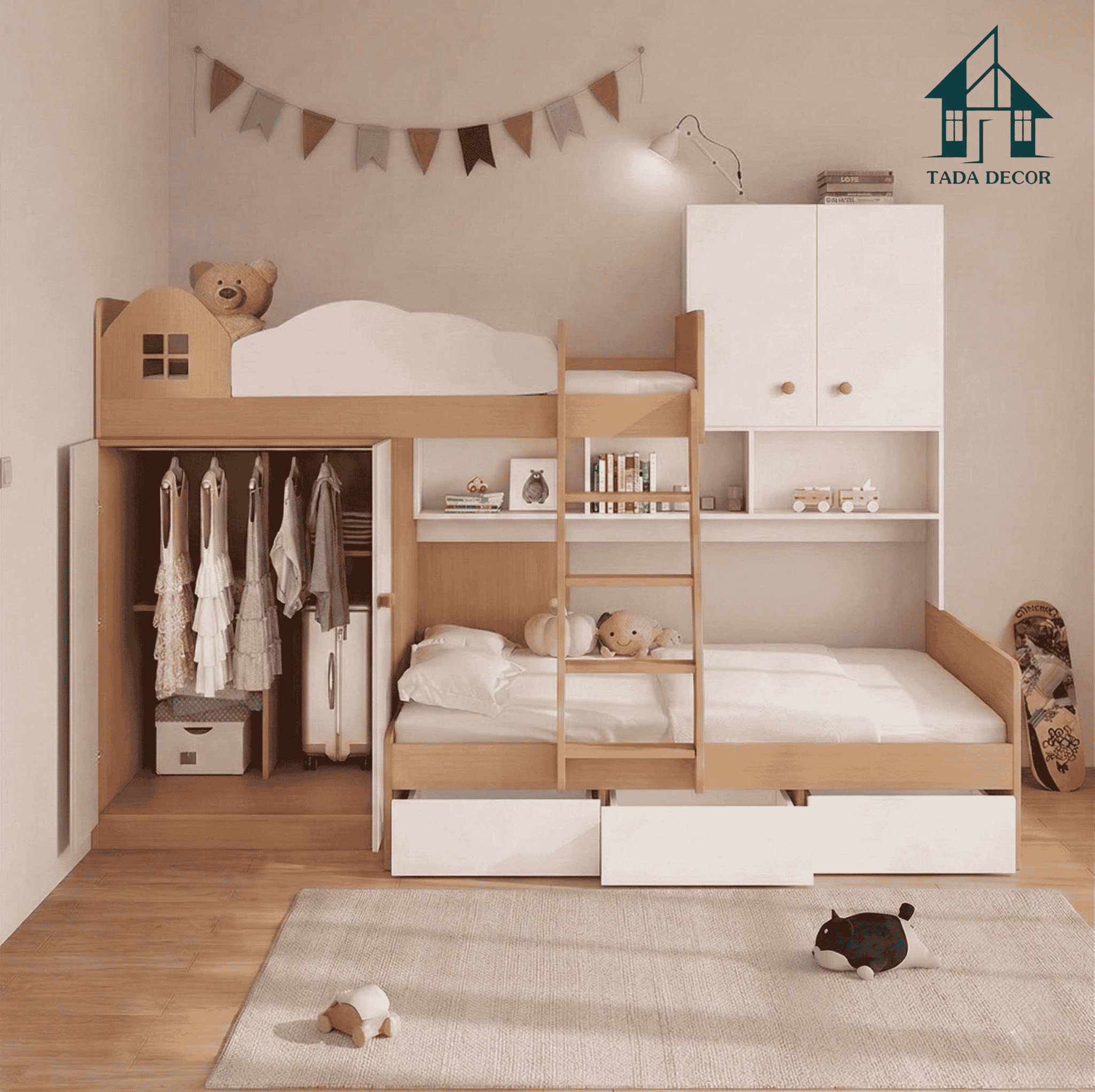 giường tầng trẻ em xinh xắn 