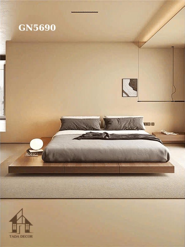 Giường ngủ gỗ phong cách Hàn-Nhật