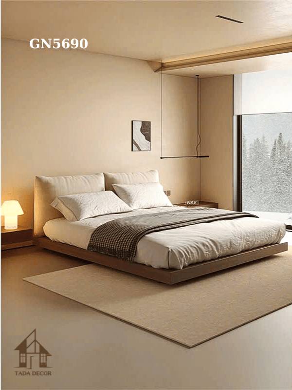 Giường ngủ gỗ phong cách Hàn-Nhật
