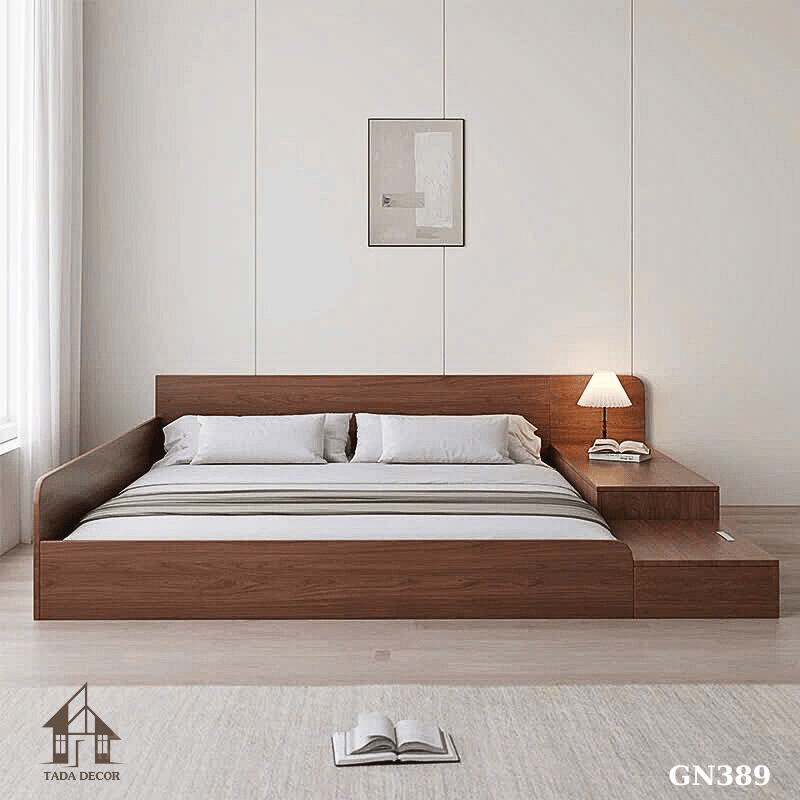 giường ngủ gỗ tủ kéo cạnh