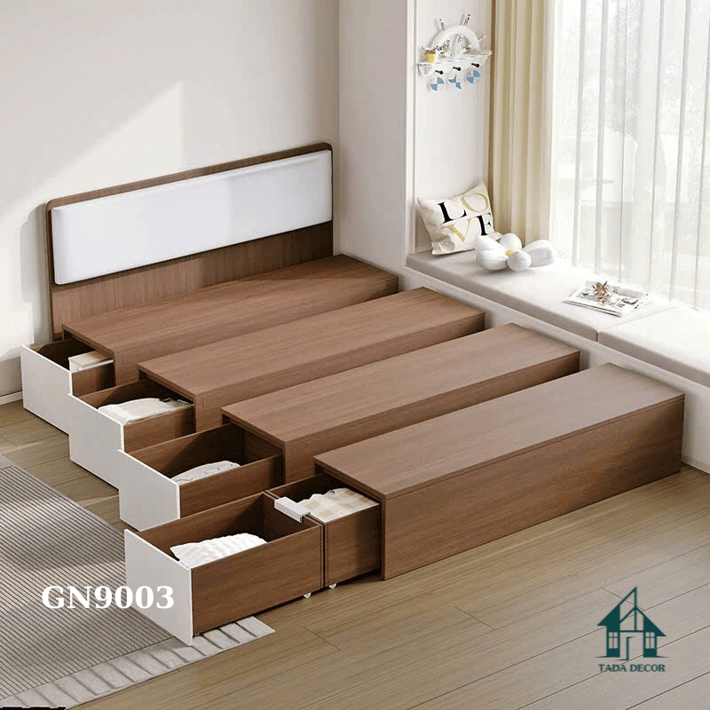 giường ngủ có tủ kéo tiết kiệm không gian