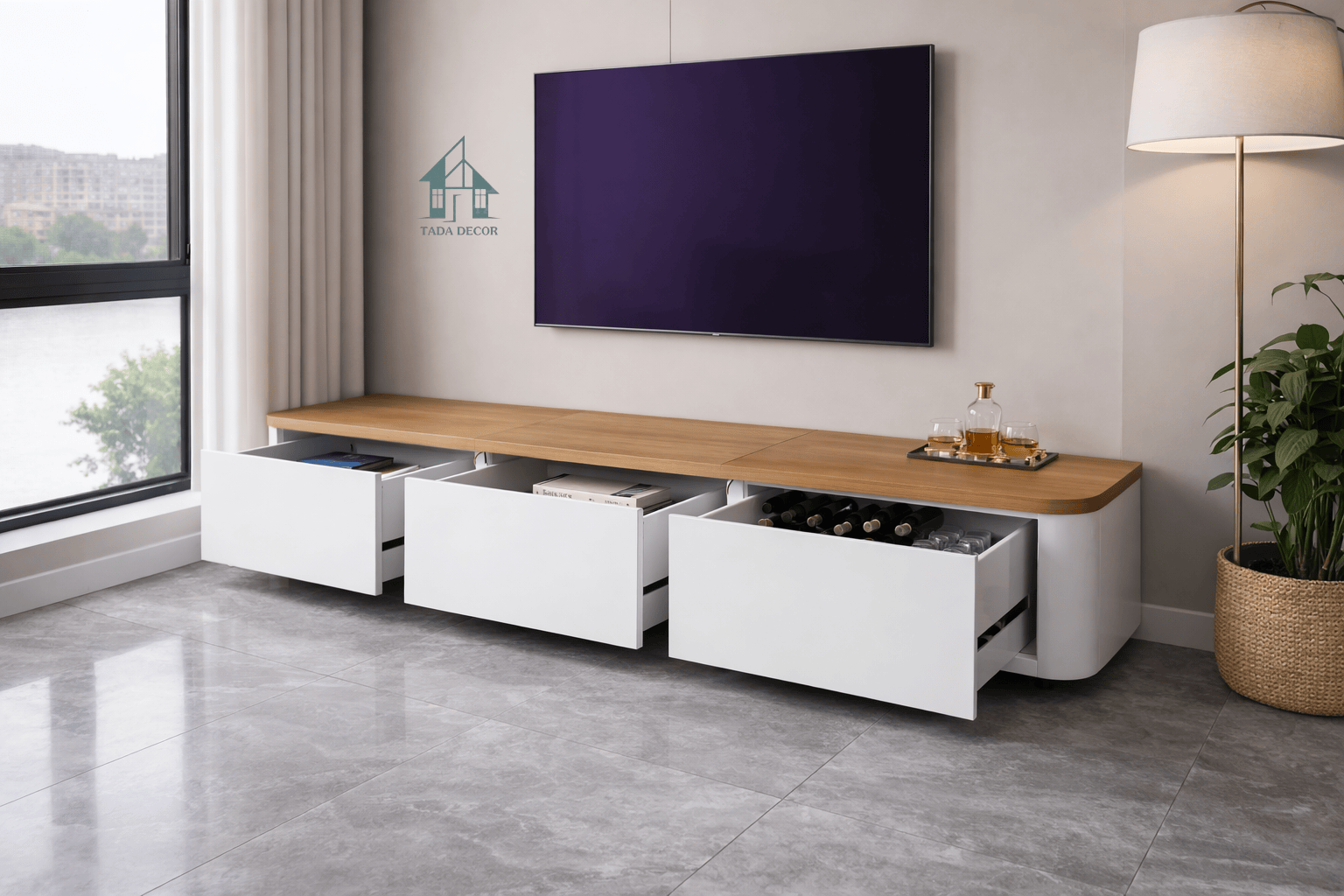 kệ tivi để sàn phòng khách