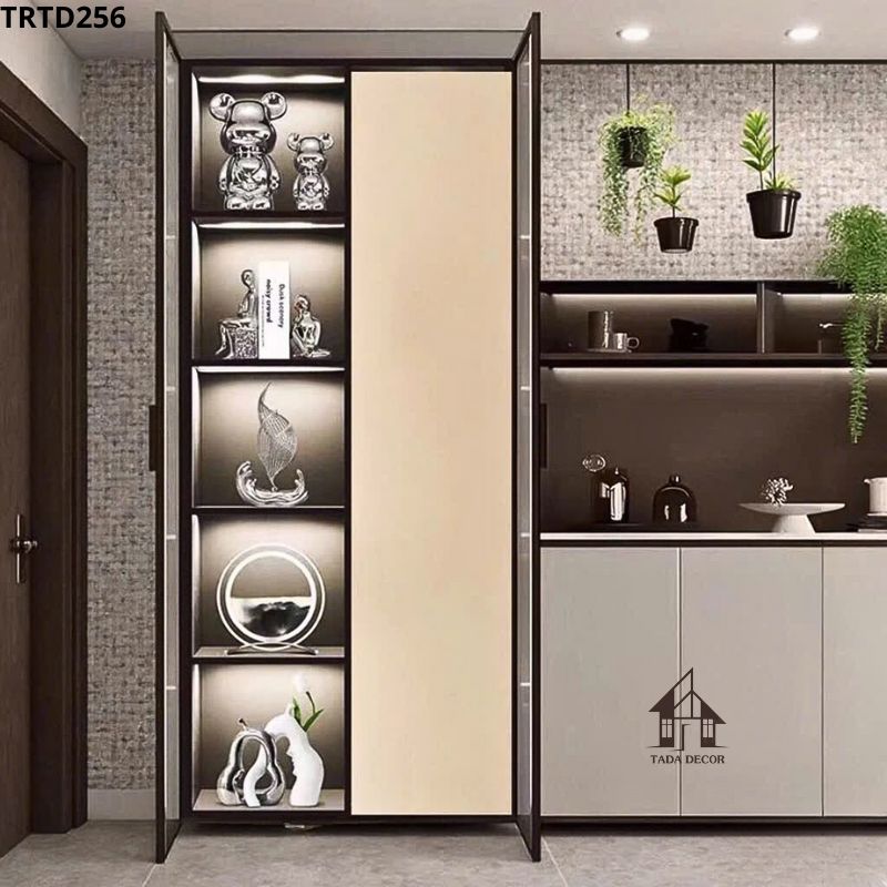 Tủ rượu TRTD256 gỗ MDF cánh kính trưng bày phòng khách