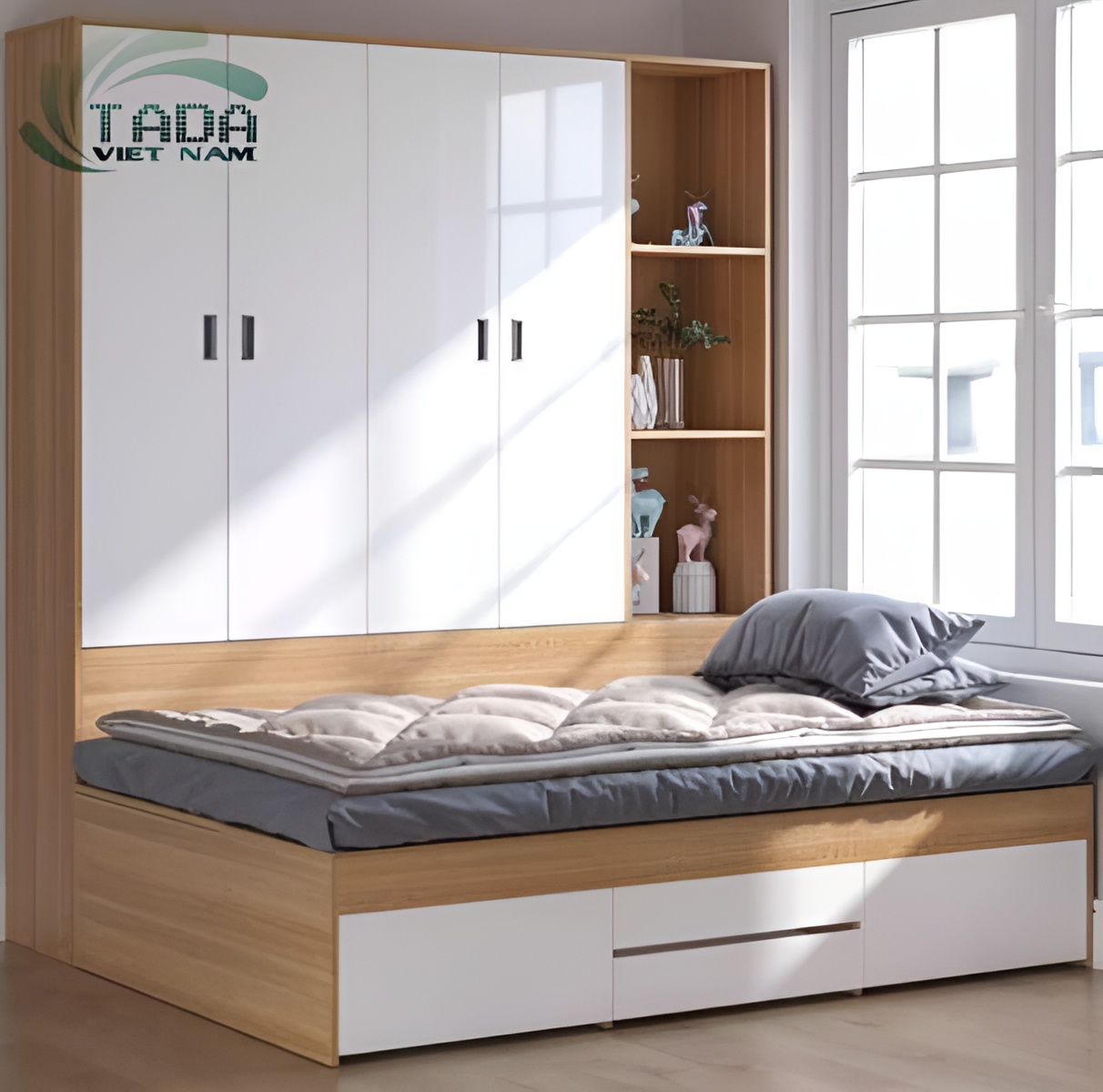 Mẫu giường liền tủ thông minh đa năng cho mọi không gian, thương hiệu Tada Việt Nam TD3194