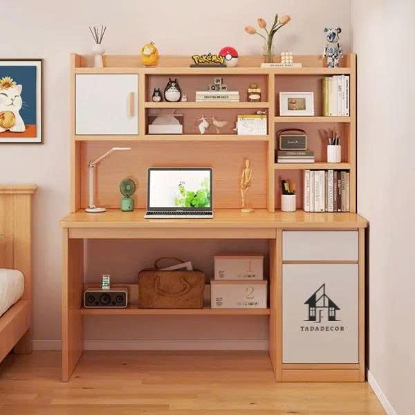 Mẫu bàn học đôi cho 2 bé hiện đại tiết kiệm diện tích