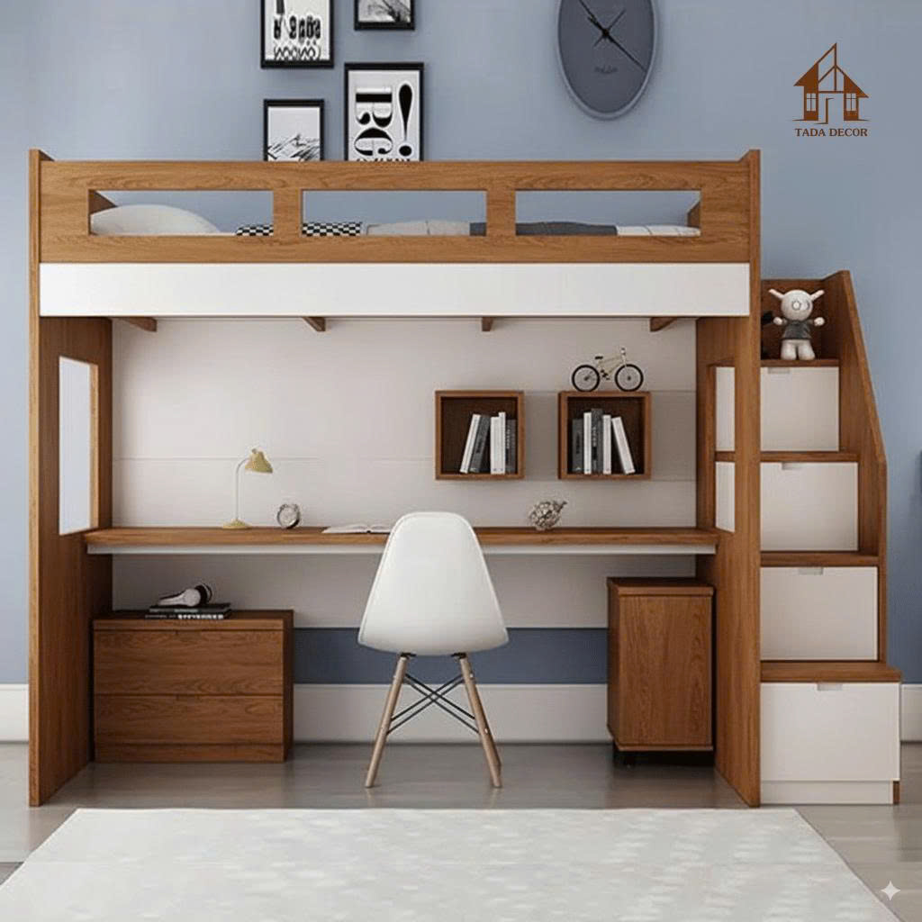 mẫu giường gỗ 2 tầng đẹp cho trẻ em