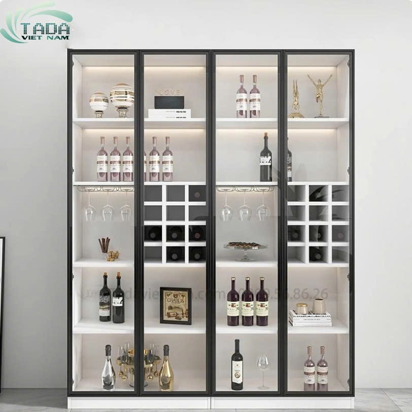 mẫu tủ rượu đẹp phòng khách hiện đại bằng gỗ MDF