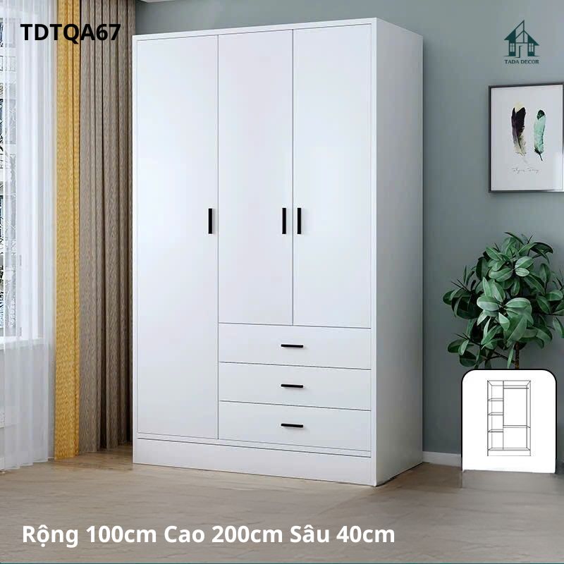 Tủ đựng quần áo TDTQA67 phong cách hiện đại, sang trọng