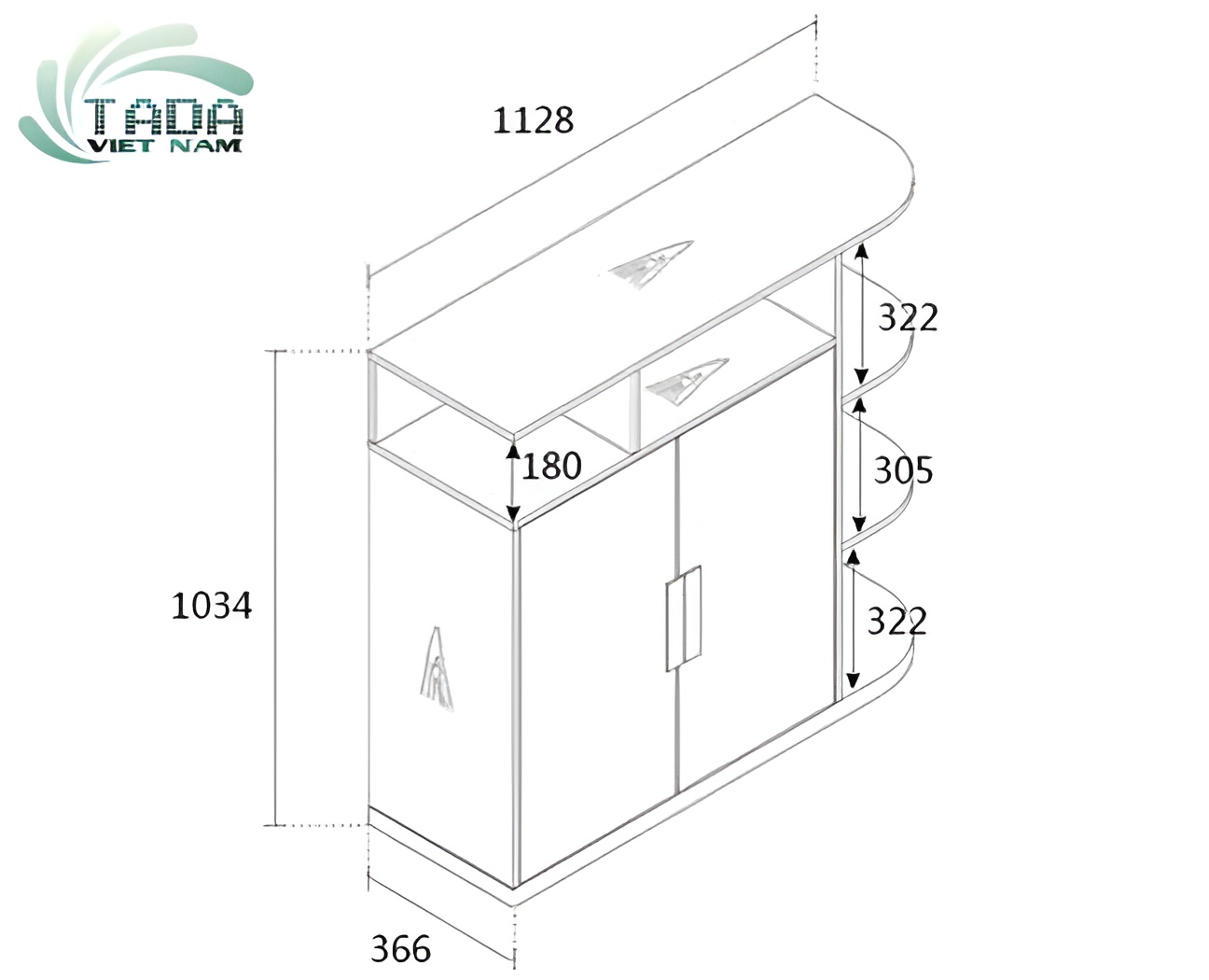 Tủ giày đa năng cho không gian sống hiện đại, TaDa Việt Nam TDTG3