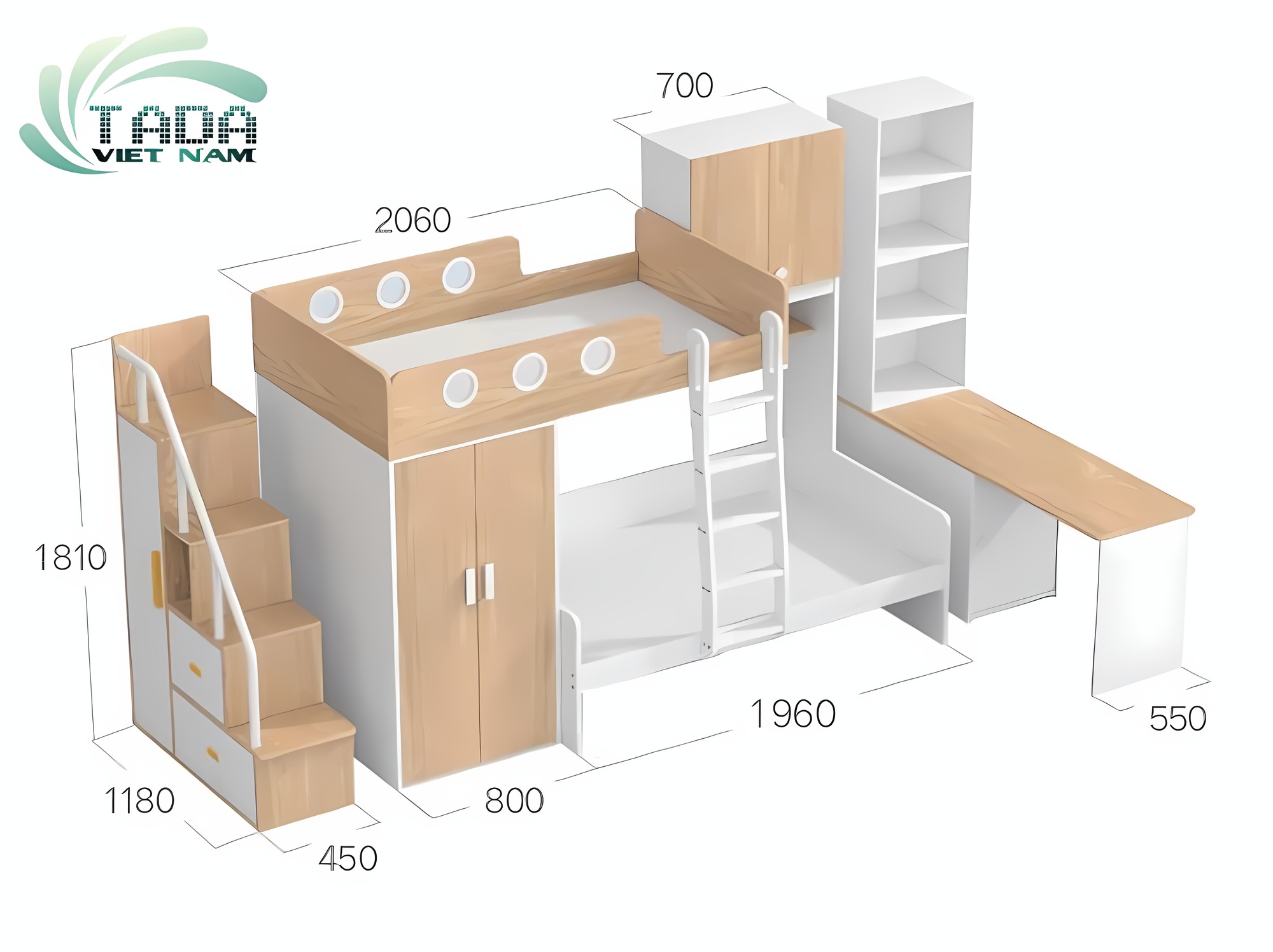 Phòng Ngủ Của Bạn trở nên Thú Vị với Giường Tầng - GT30