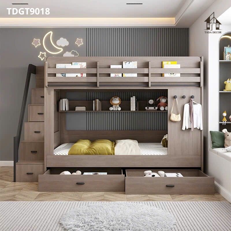 Giường tầng gỗ MDF cho bé phong cách hiện đại