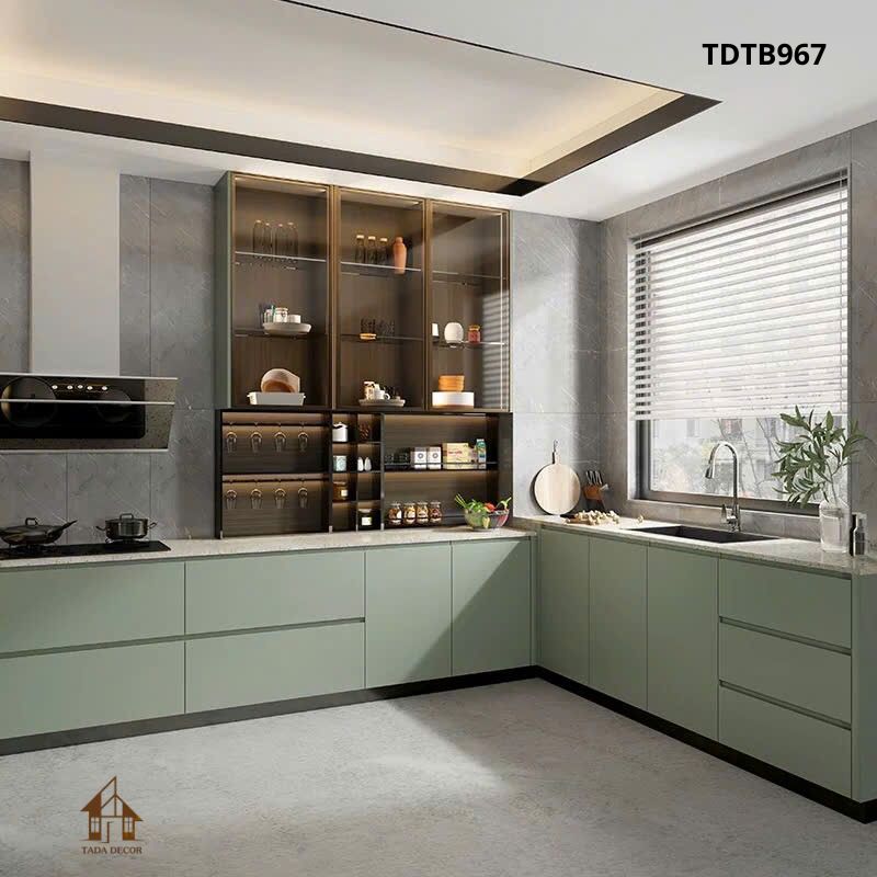 Tủ bếp gỗ công nghiệp MDF TDTB967 thiết kế hiện đại