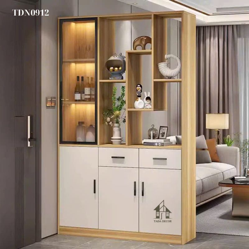 Không gian phòng khách hiện đại với tủ đa năng TDN0912 – giải pháp lưu trữ phong thủy của TADA Việt Nam