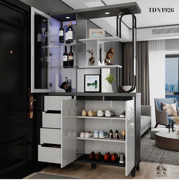Chi tiết tủ đa năng TDN1926 chất liệu gỗ MDF chống ẩm, bền đẹp theo thời gian