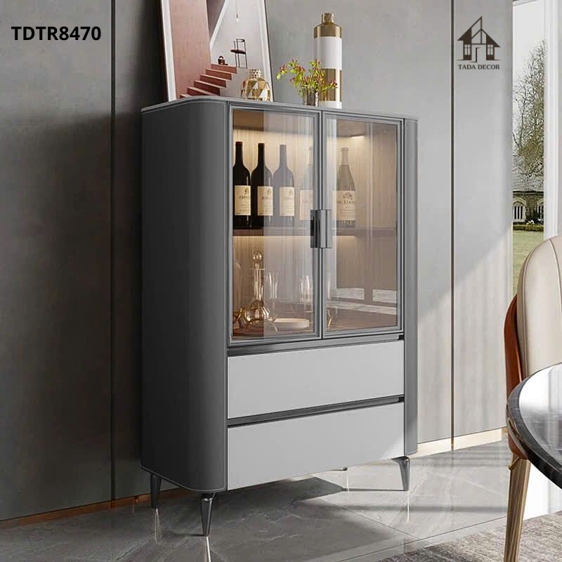 Tủ rượu phòng khách thiết kế tối giản sang trọng