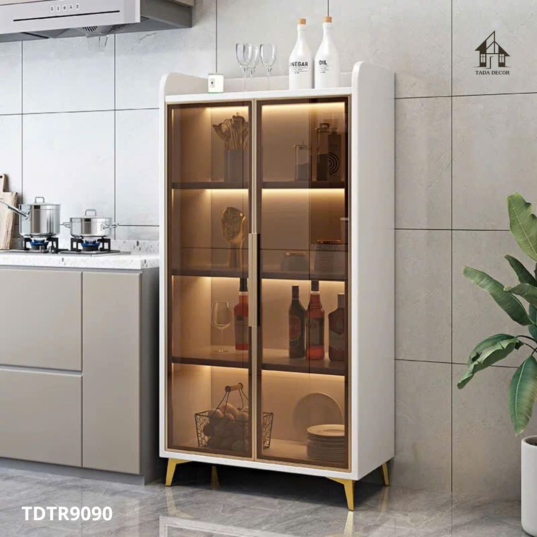 Mẫu tủ rượu đẹp hiện đại TDTR9090 cánh kính sang trọng trưng bày rượu cao cấp