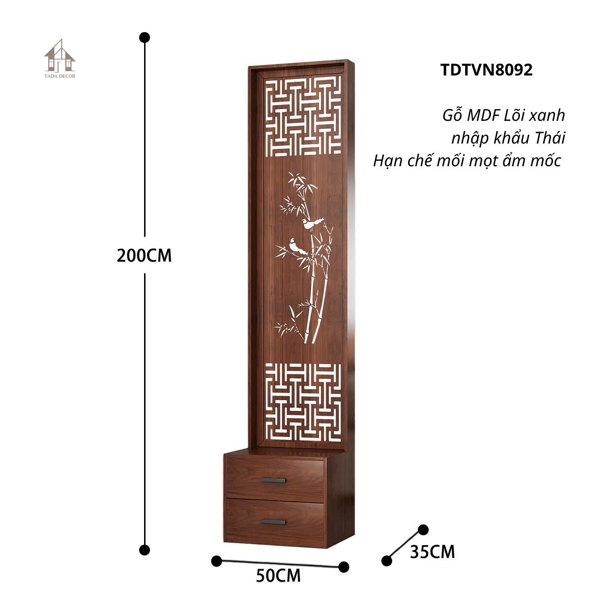 Tủ đa năng ngăn phòng gỗ MDF kết hợp ngăn kéo tiện lợi