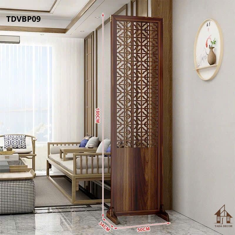 Vách ngăn bình phong CNC TDVBP09 lắp đặt trong phòng khách sang trọng