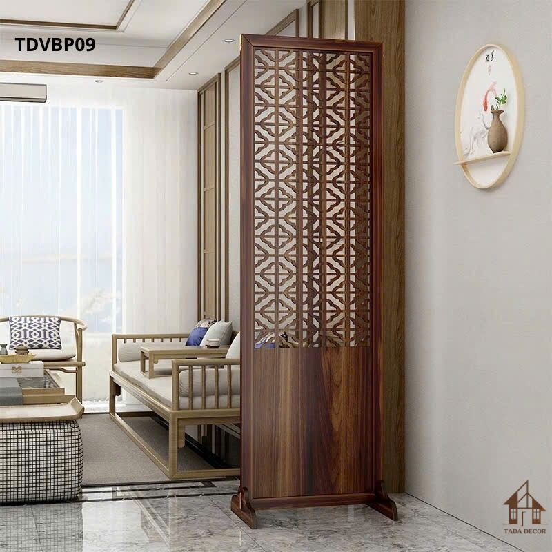 Vách bình phong CNC họa tiết cổ điển TDVBP09 nhìn trực diện