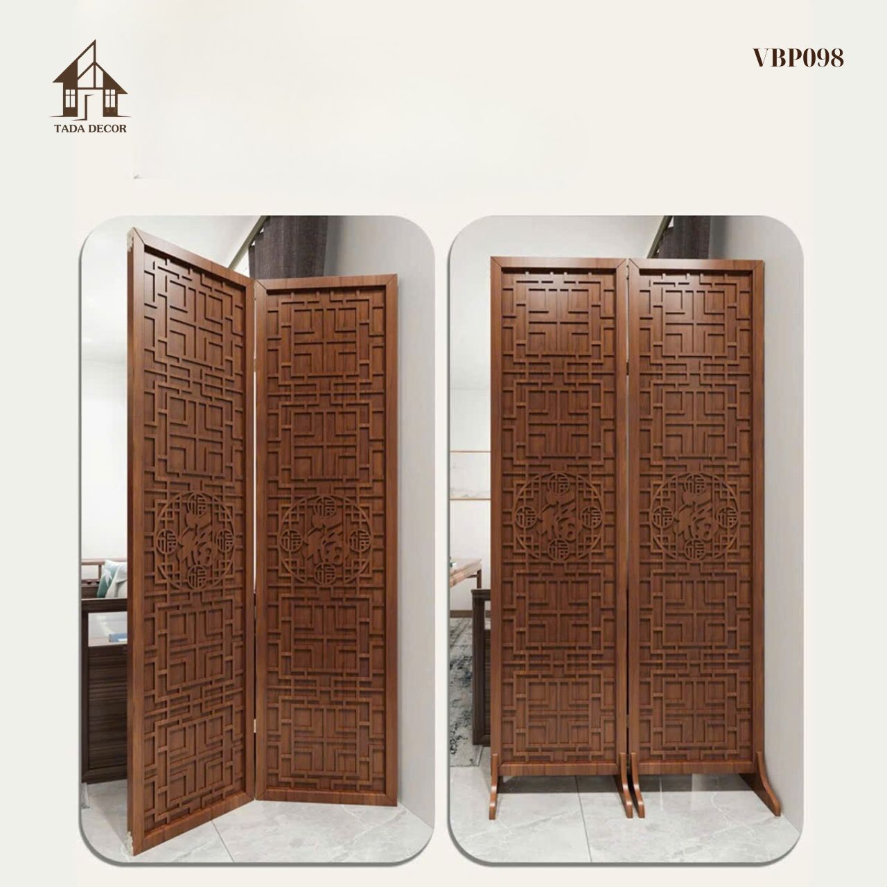 Cận cảnh bề mặt gỗ MDF phủ sơn PU cao cấp trên vách bình phong VBP098