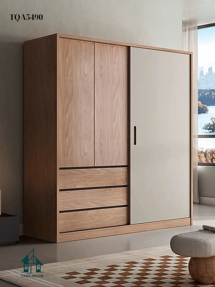 Tủ quần áo full gỗ cánh lùa