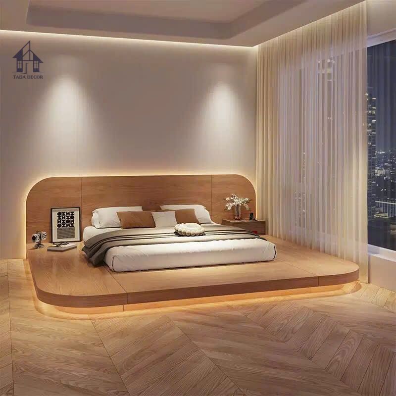 Mẫu giường gỗ đẹp phong cách Nhật Bản tối giản được ưa chuộng hiện nay