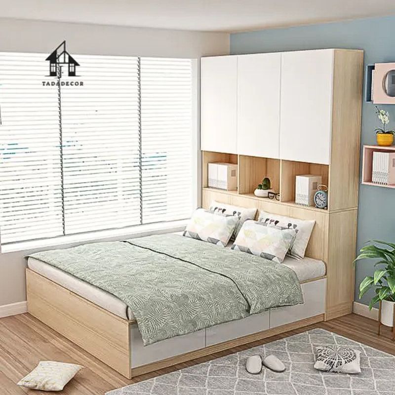 Giường liền tủ có hộc chứa đồ tận dụng tối đa không gian