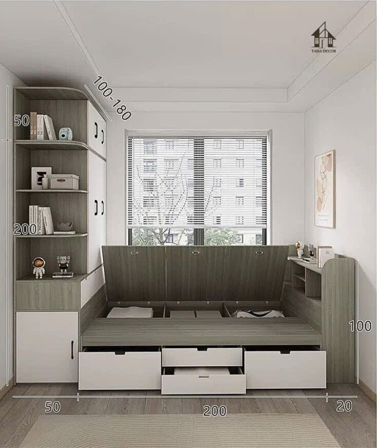 Giường liền tủ TDGK908 phong cách hiện đại, sang trọng
