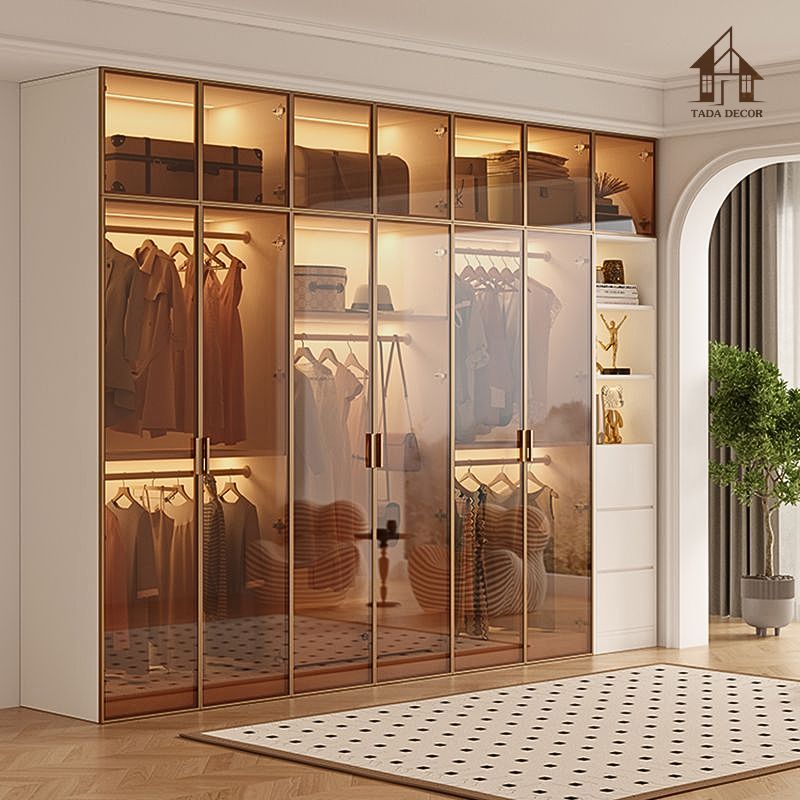 Tủ quần áo kết hợp cửa kính