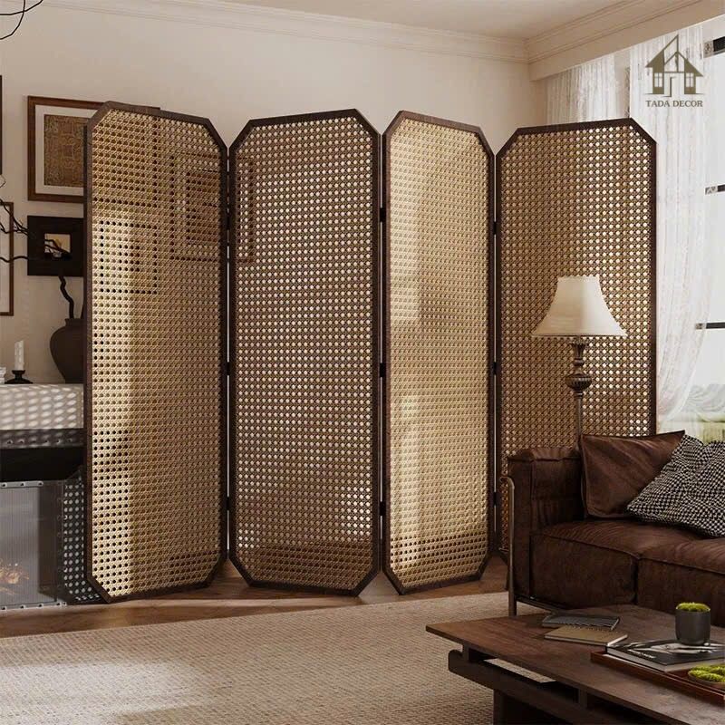 Không gian nội thất hiện đại với vách ngăn mây phối gỗ VBP649