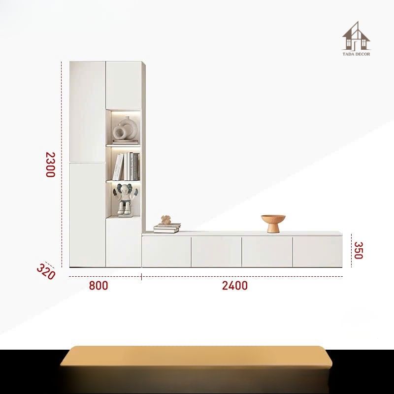 Không gian phòng khách nổi bật với combo kệ sàn tivi TADA Việt Nam