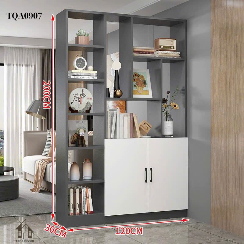 Tủ đa năng phối tủ trưng bày rượu TDN0907 thiết kế hiện đại, sang trọng cho phòng khách.