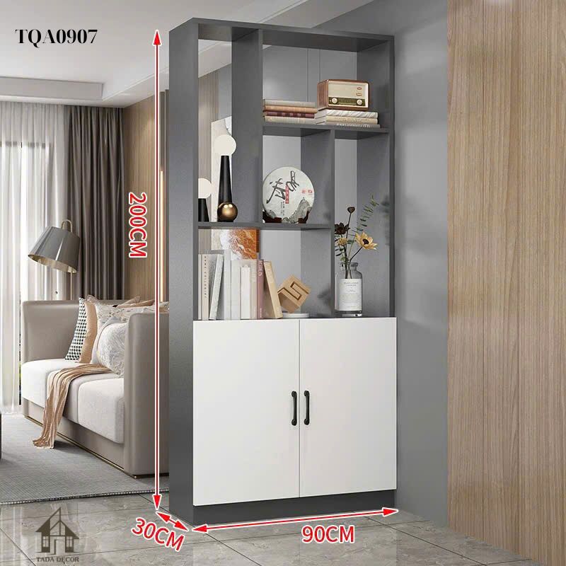 Tủ đa năng phối tủ trưng bày rượu TDN0907 thiết kế hiện đại, sang trọng cho phòng khách.
