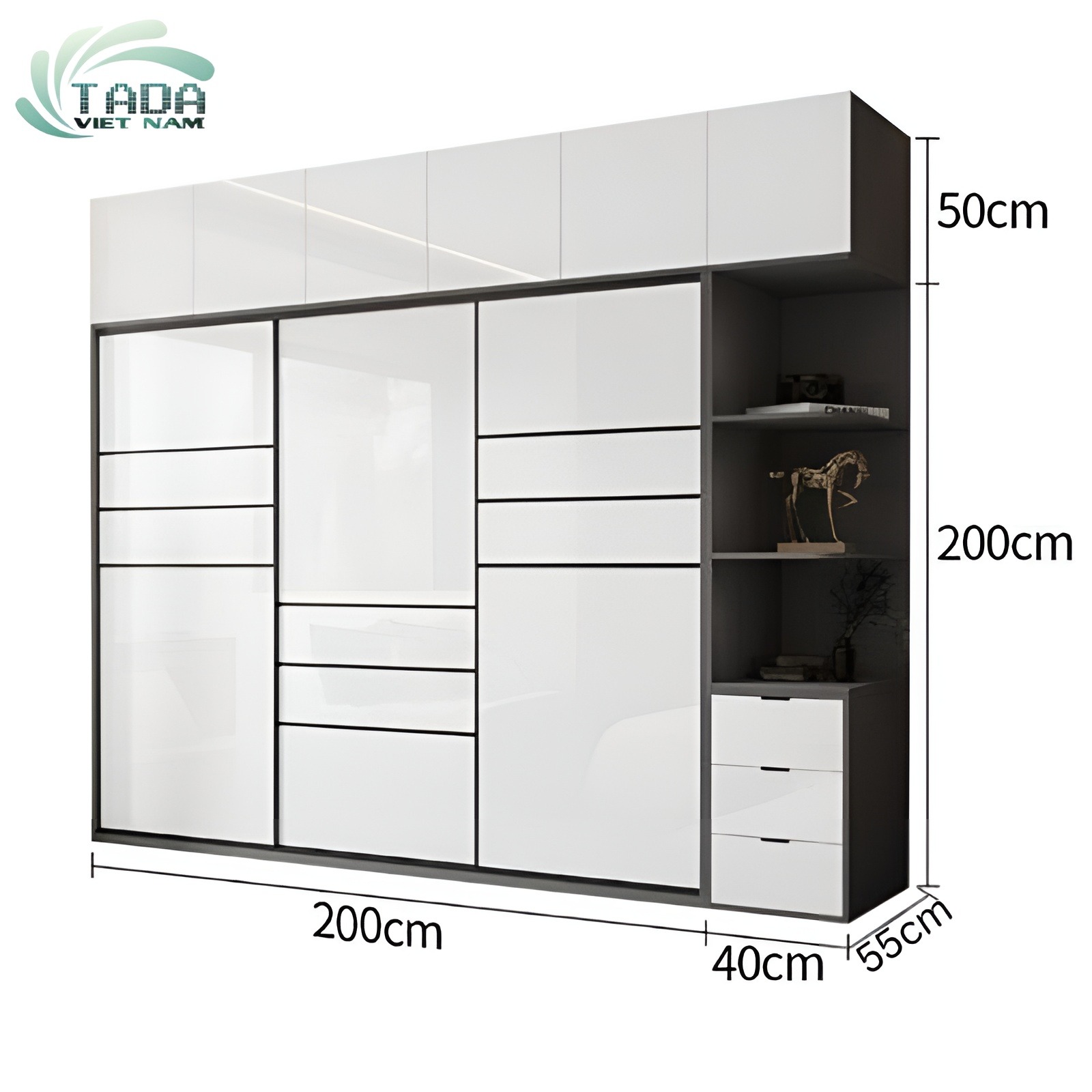 Tủ quần áo gỗ công nghiệp MDF cánh lùa TaDa Việt Nam TDTA11