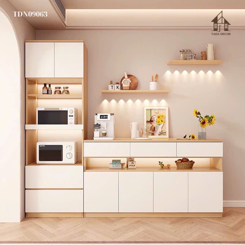 Tủ bếp đa năng TDN09063 tích hợp kệ lò vi sóng và ngăn chứa tiện lợi