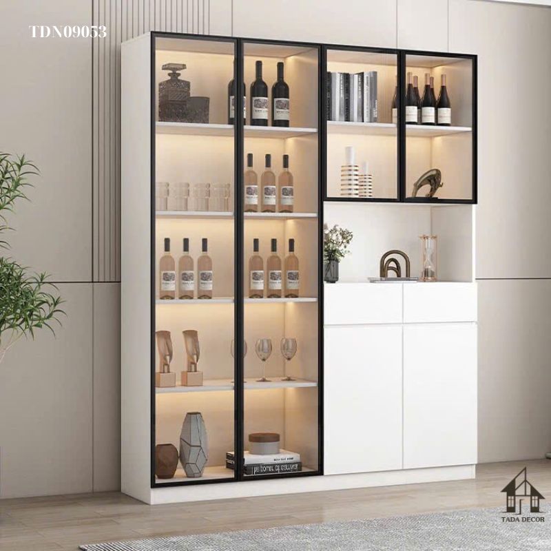 Thiết kế tủ bếp đa năng TDN09053 với ánh sáng LED ấm cúng