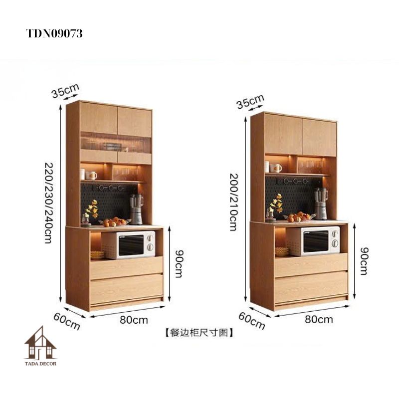 Không gian bếp hiện đại với tủ đa năng TADA Decor TDN09073 mang phong cách tối giản