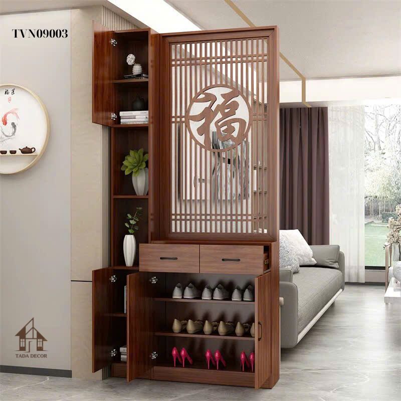 Thiết kế tủ đa năng phong thủy TDN0914 kết hợp vách CNC giúp tối ưu diện tích và thu hút tài lộc