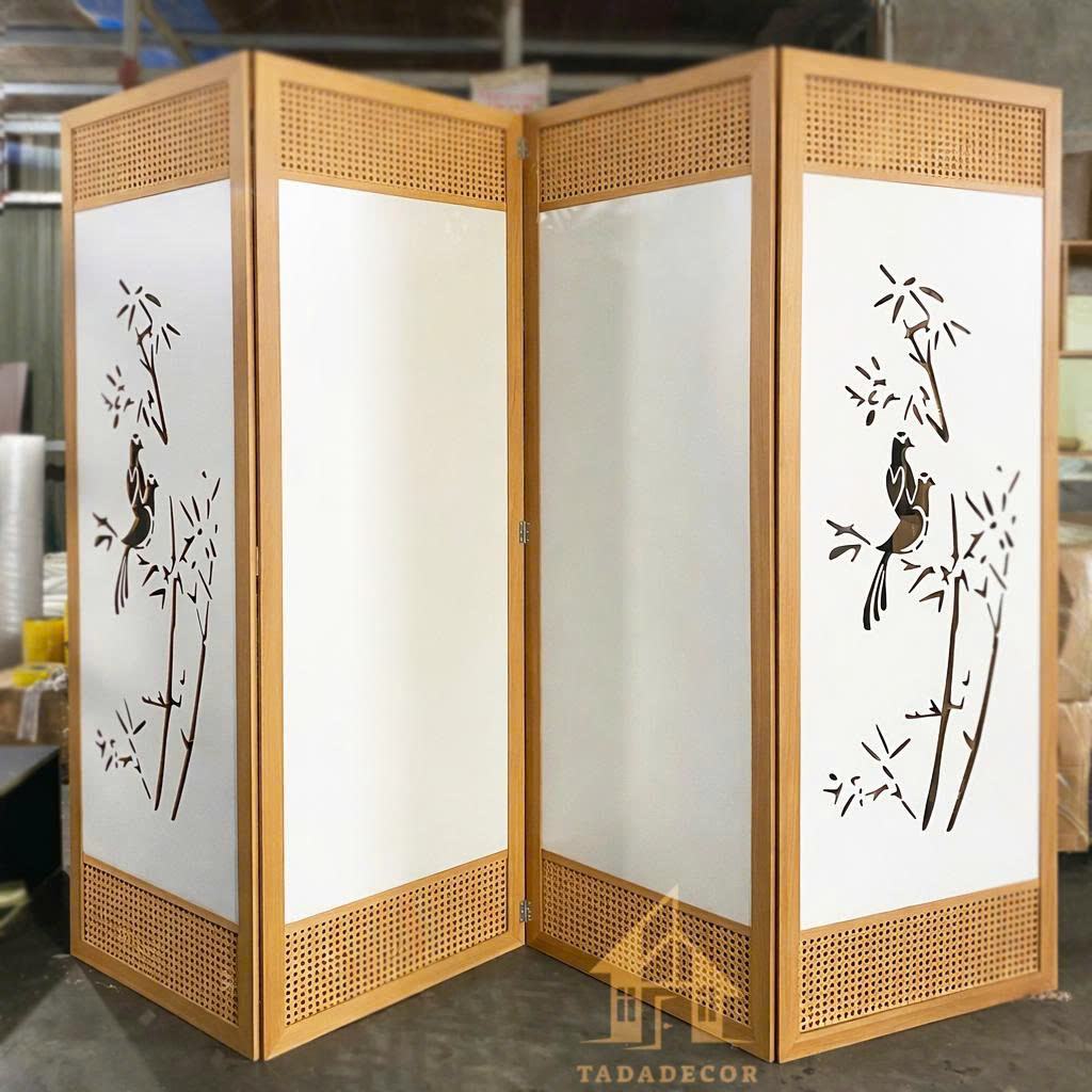 vách bình phong họa tiết