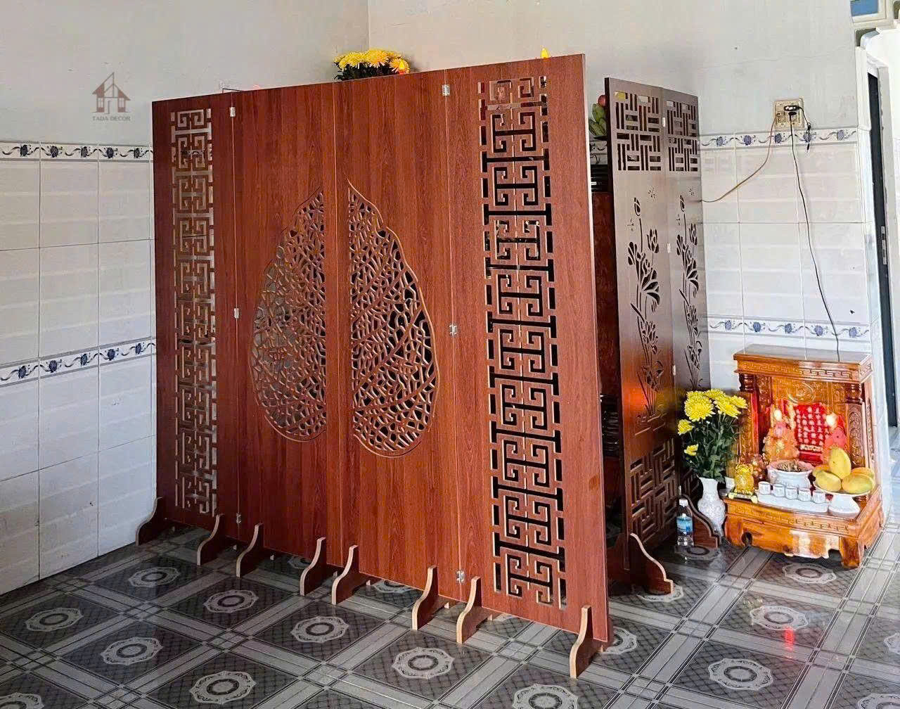 vách ngăn họa tiết bồ đề